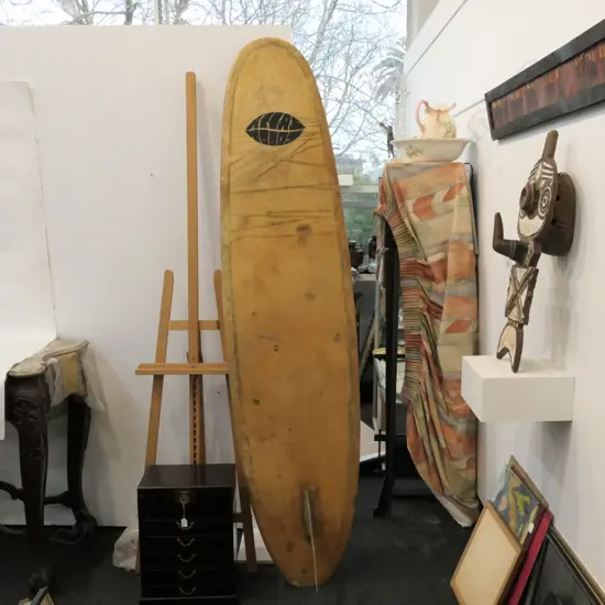 VINTAGE ATLAS WOODS NZ SURFBOARD R350 