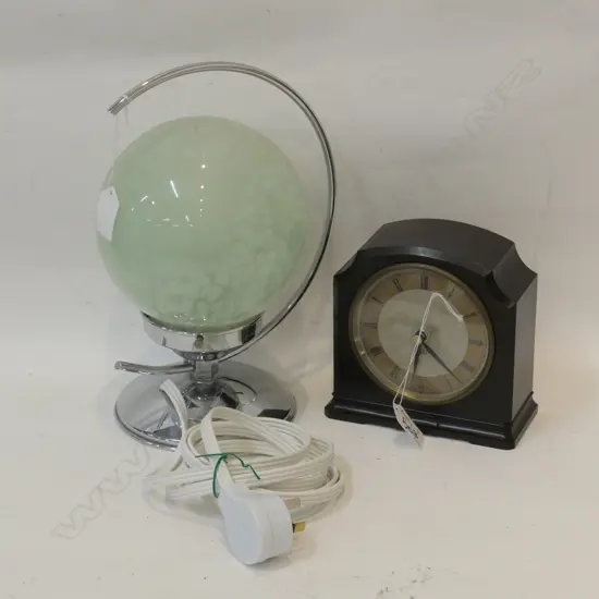 ART DECO STYLE LAMP AND CLOCK