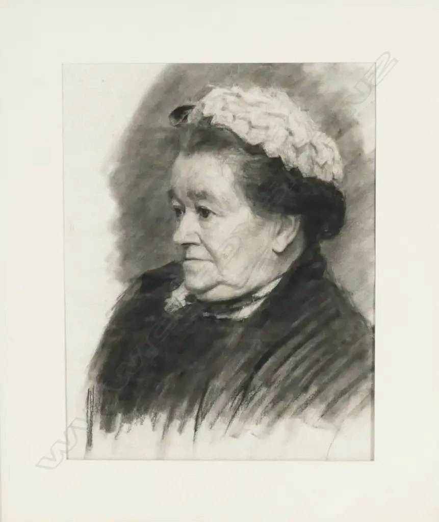 MARCUS KING (1891-1984), PORTRAIT SKETCH OF A WOMAN, CHARCOAL, UNSIGNED. PROVENANCE: EX THE MCGREGOR WRIGHT GALLERY COLL Image 1++
