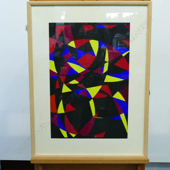 LLOYD JAMES HILLYER (1921-2006) ABSTRACT OIL ON CARD 360 X 540mm (see Word.docx biog. details)