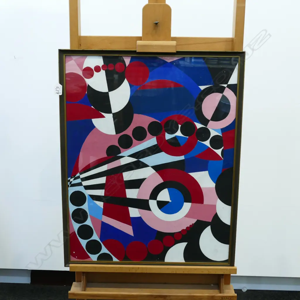 LLOYD JAMES HILLYER (1921-2006) ABSTRACT OIL ON CARD. 530 X 670mm.(see Word.docx biog. details) Image 1++