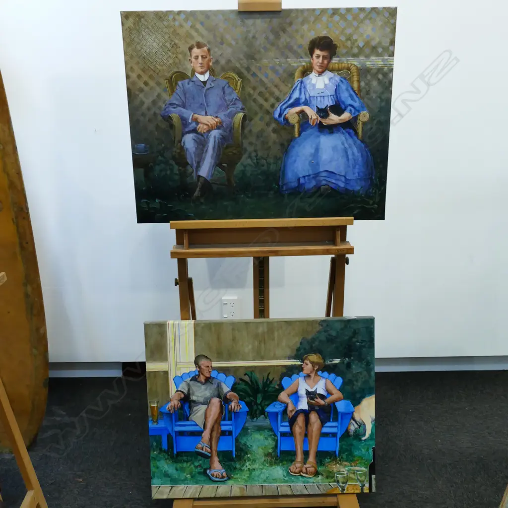 BARBARA GRIFFITHS, DIPTYCH, OIL ON CANVASES, 'HERE & NOW' SIGNED & DATED 2006 Image 1++