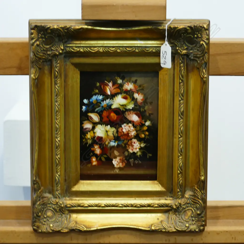 ITALIAN FLORAL OIL WITH GILT FRAME 'NORIS' ARTIST H 320 W 270 Image 1++
