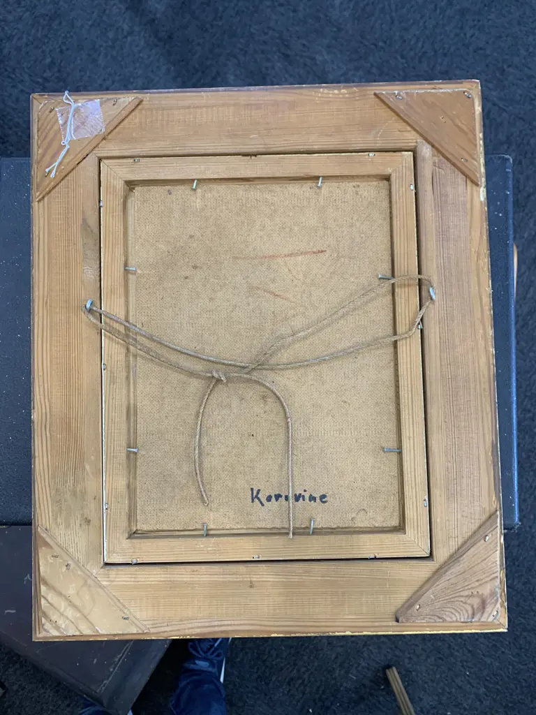 SMALL EUROPEAN STREET SCENE, OIL ON BOARD, FRAMED Image 1++