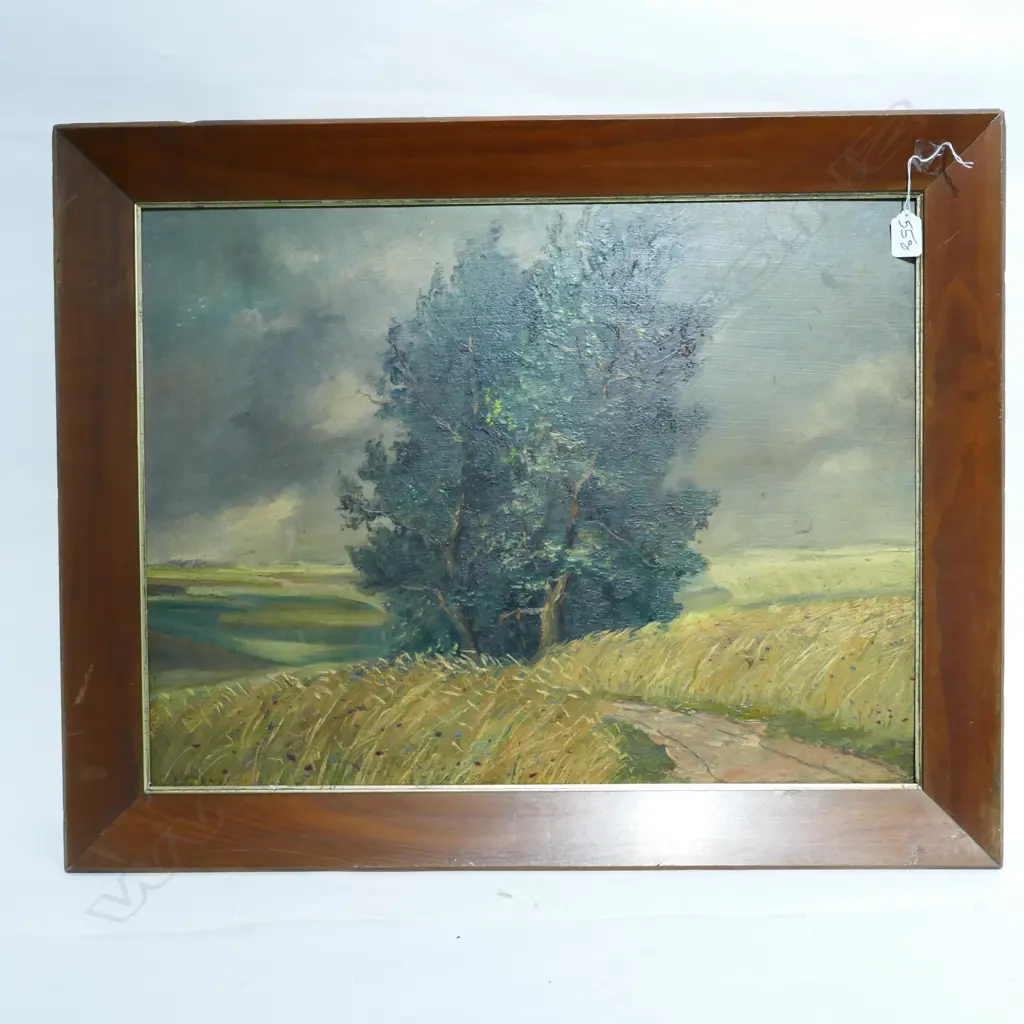 TREES IN LANDSCAPE, OIL, SIGNED, 420 X 680MM. GILT INLAY FRAME  Image 1++