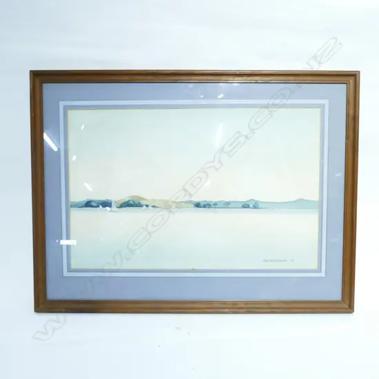 BEN WOOLLCOMBE W/C YACHTING HAURAKI GULF SIGNED AND DATED '77. 340 X 540mm