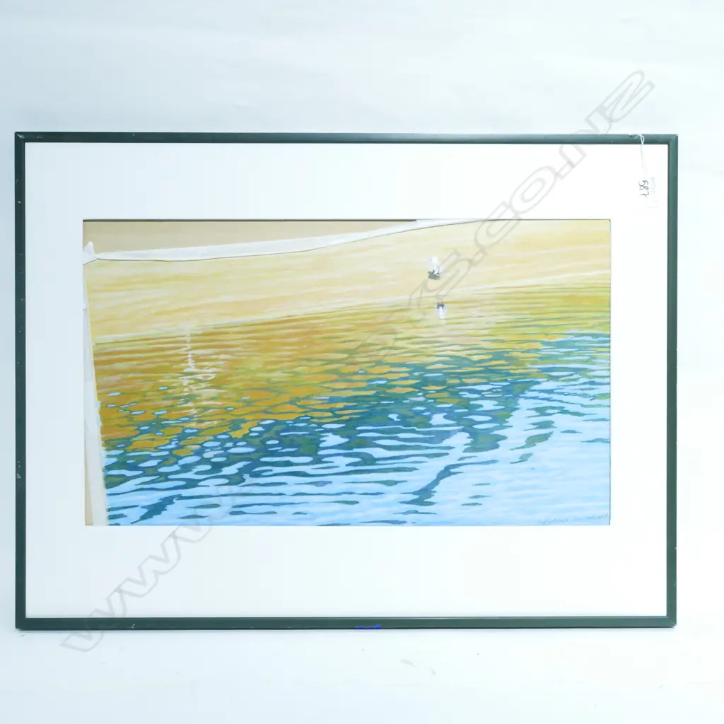 TOM FOLWELL 'REFLECTIONS' ACRYLIC SIGNED & DATED 1987. 290 x 500mm Image 1++