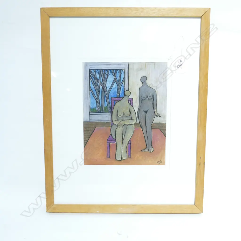 DAVID JONES, PASTEL, TWO NUDES. 240x 190mm Image 1++