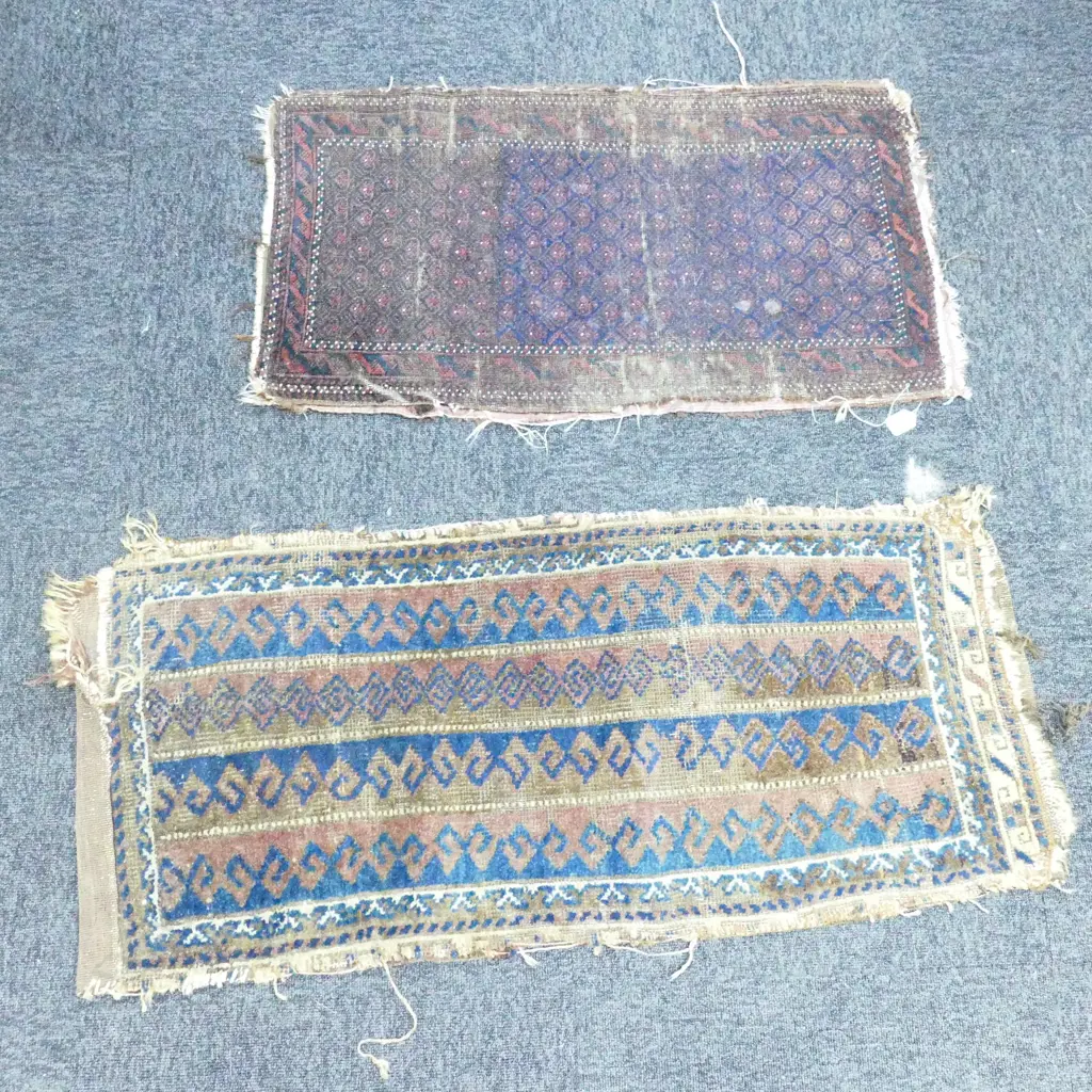 TWO ANTIQUE FADED BEDDING BAGS Image 1++