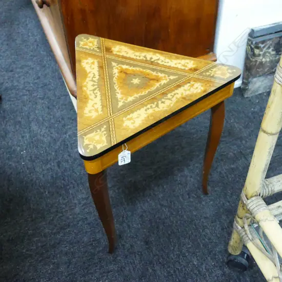 TRIANGULAR SORRENTO INLAY MUSIC TABLE AF 430MM H