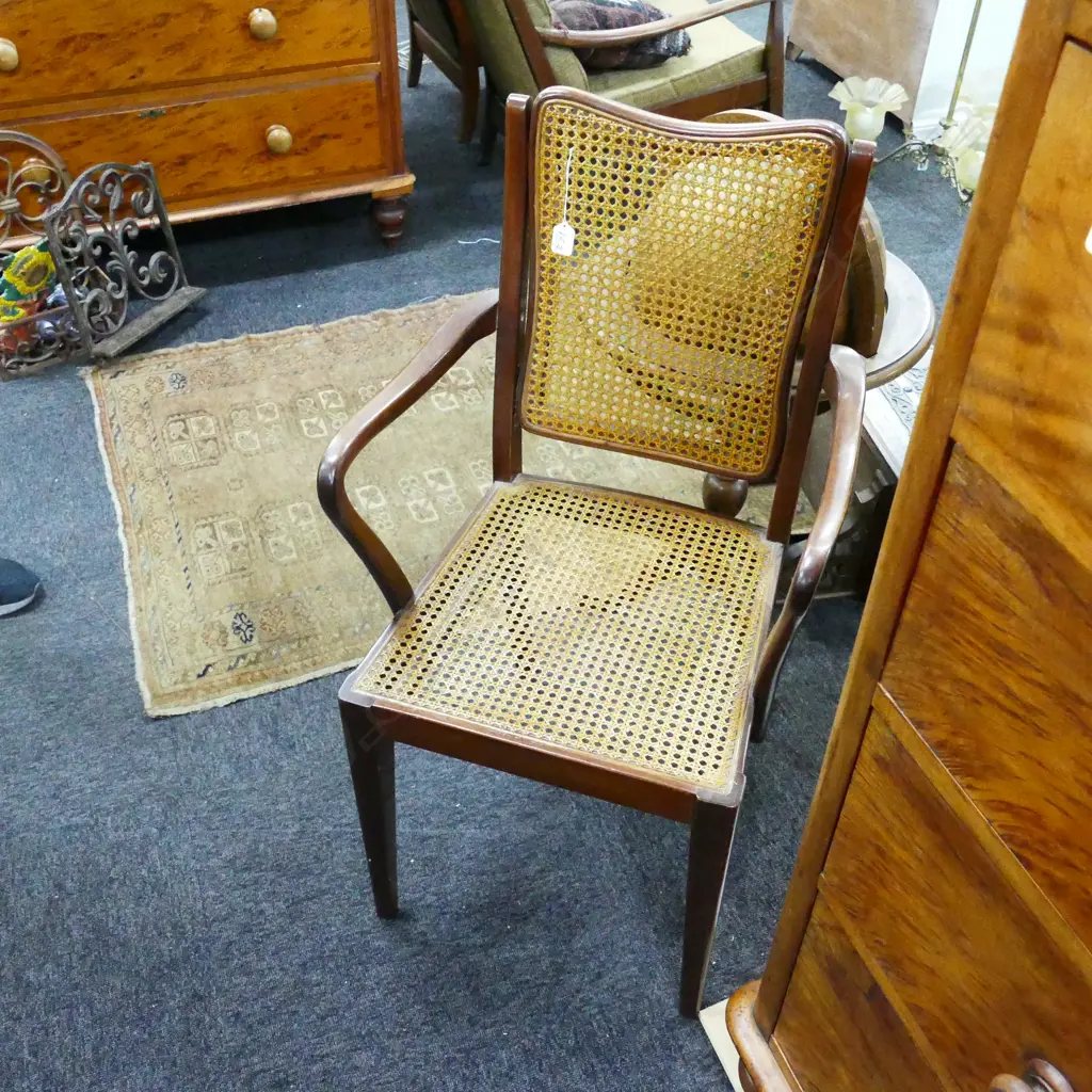 QUEEN ANNE CANE ARMS CHAIR  Image 1++