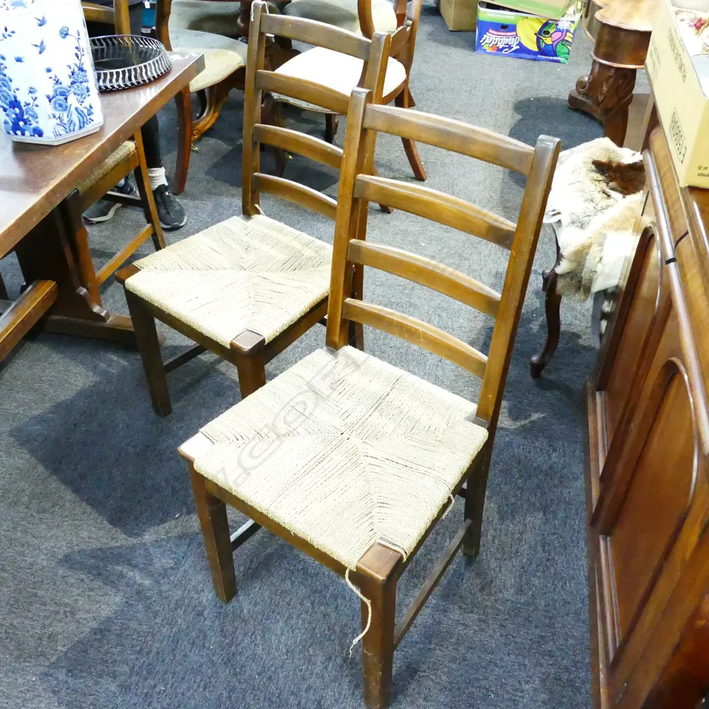 6 RUSH SEATED DINING CHAIRS Image 1++