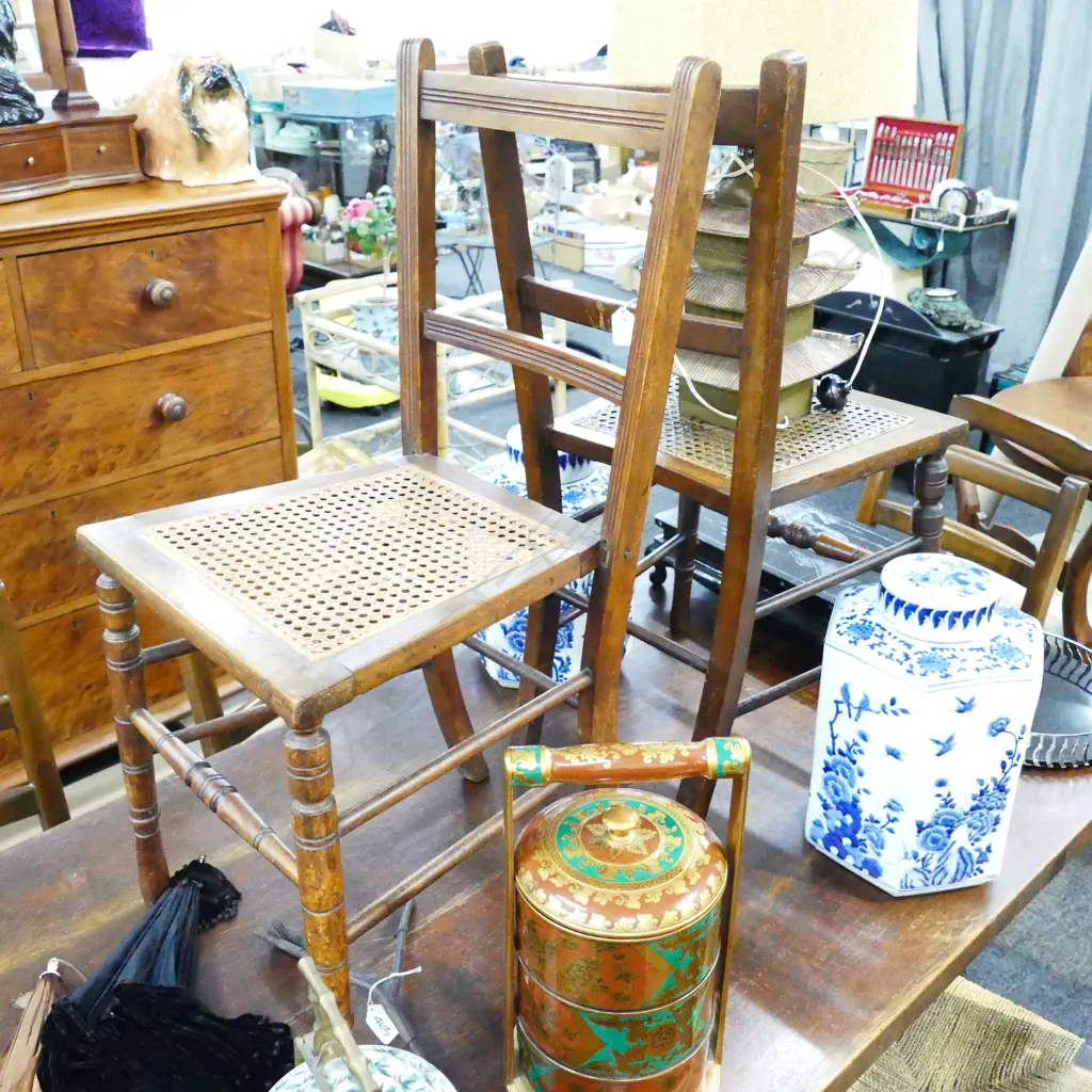 PAIR OF VINTAGE CANE CHAIRS Image 1++