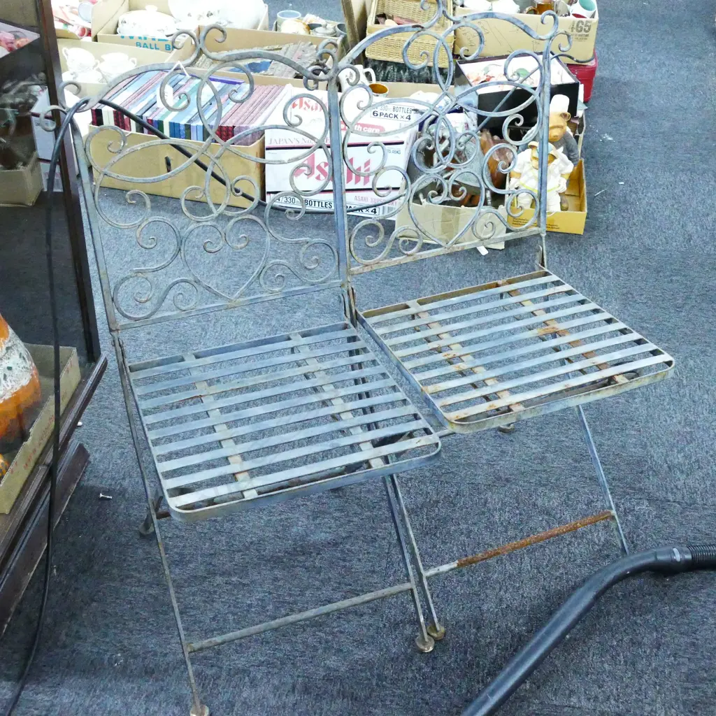 PAIR OF CAFE FOLDING CHAIRS Image 1++