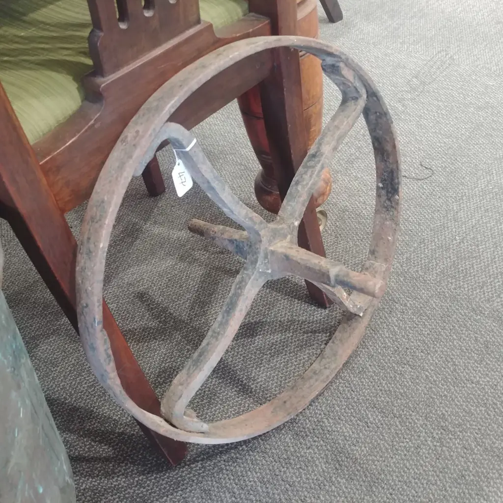 OLD STEEL WHEELBARROW WHEEL Image 1++