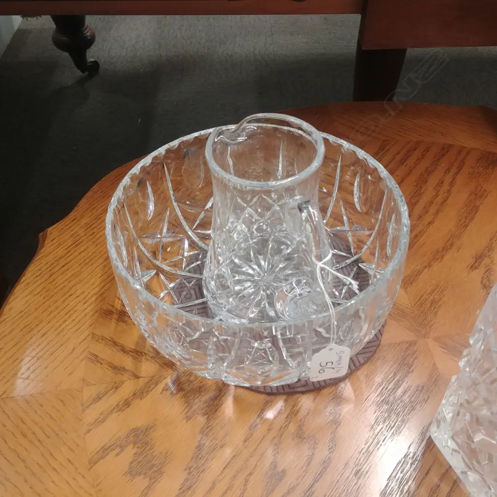 CRYSTAL BOWL & JUG Image 1++