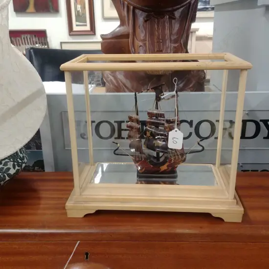 TORTOISESHELL MODEL SHIP - CASED