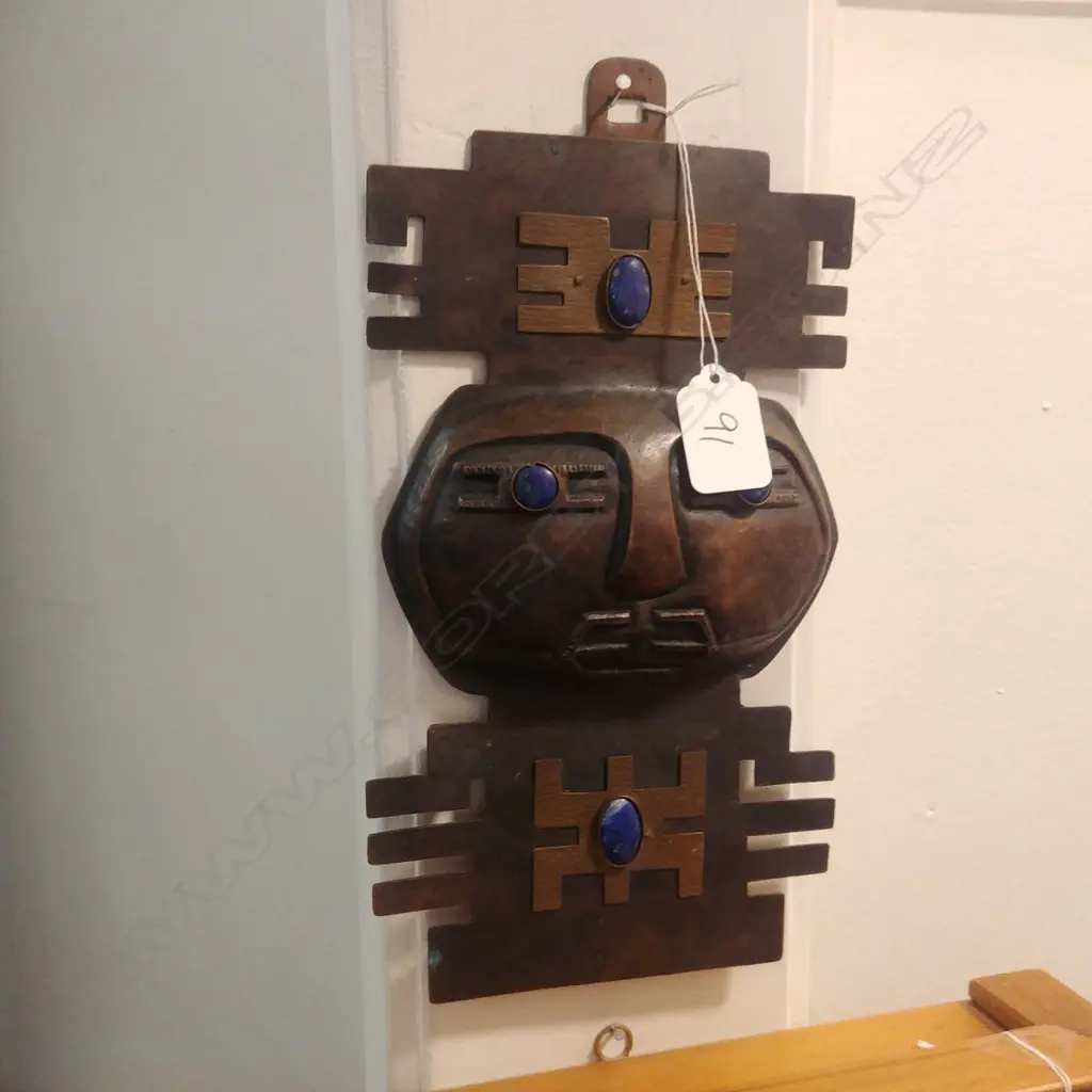SOUTH AMERICAN WALL MASK WITH NATURAL STONES,  Image 1++