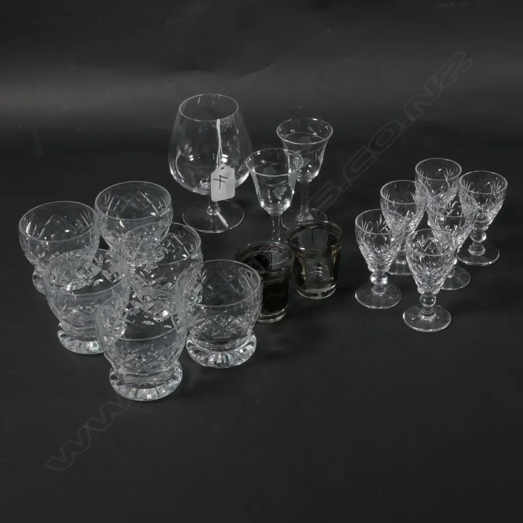 BOX: 2 SETS SMALL WEBB-CORBETT CRYSTAL GLASSES ETC Image 1++
