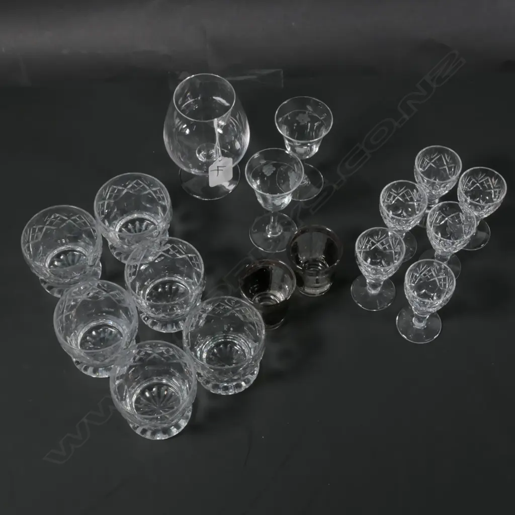 BOX: 2 SETS SMALL WEBB-CORBETT CRYSTAL GLASSES ETC Image 1++