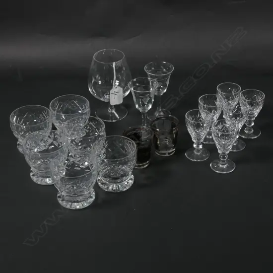 BOX: 2 SETS SMALL WEBB-CORBETT CRYSTAL GLASSES ETC