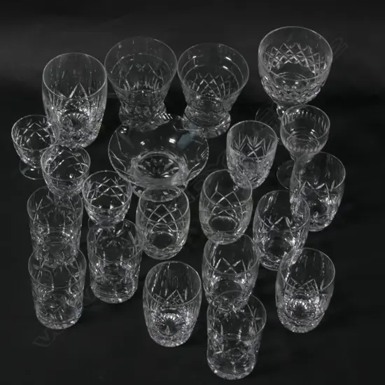 LOT ASST CUT CRYSTAL GLASSES ETC