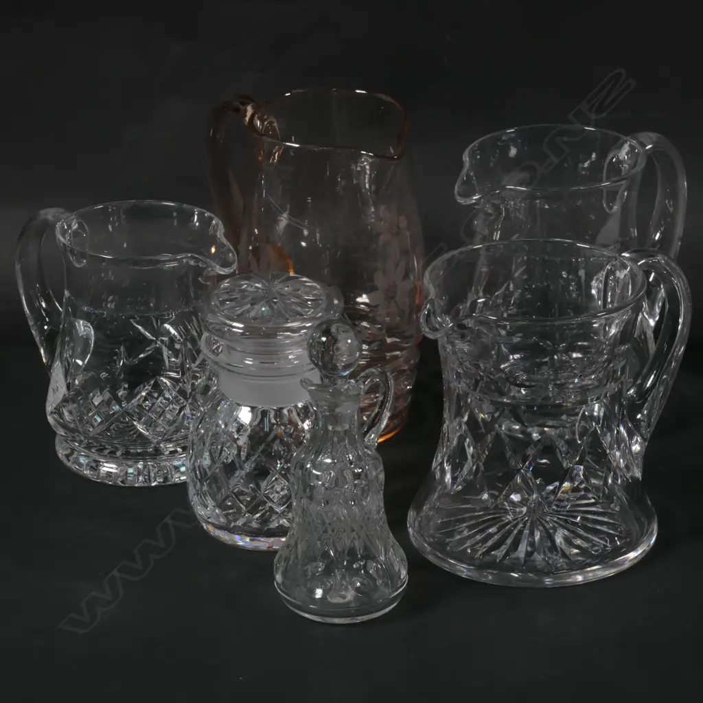 LOT ASST CUT CRYSTAL JUGS ETC Image 1++