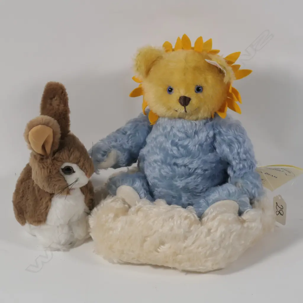 STEIFF BUNNY, NO BUTTON + 1997 STEIFF SUNBEAM BEAR NO 972 H 240 Image 1++