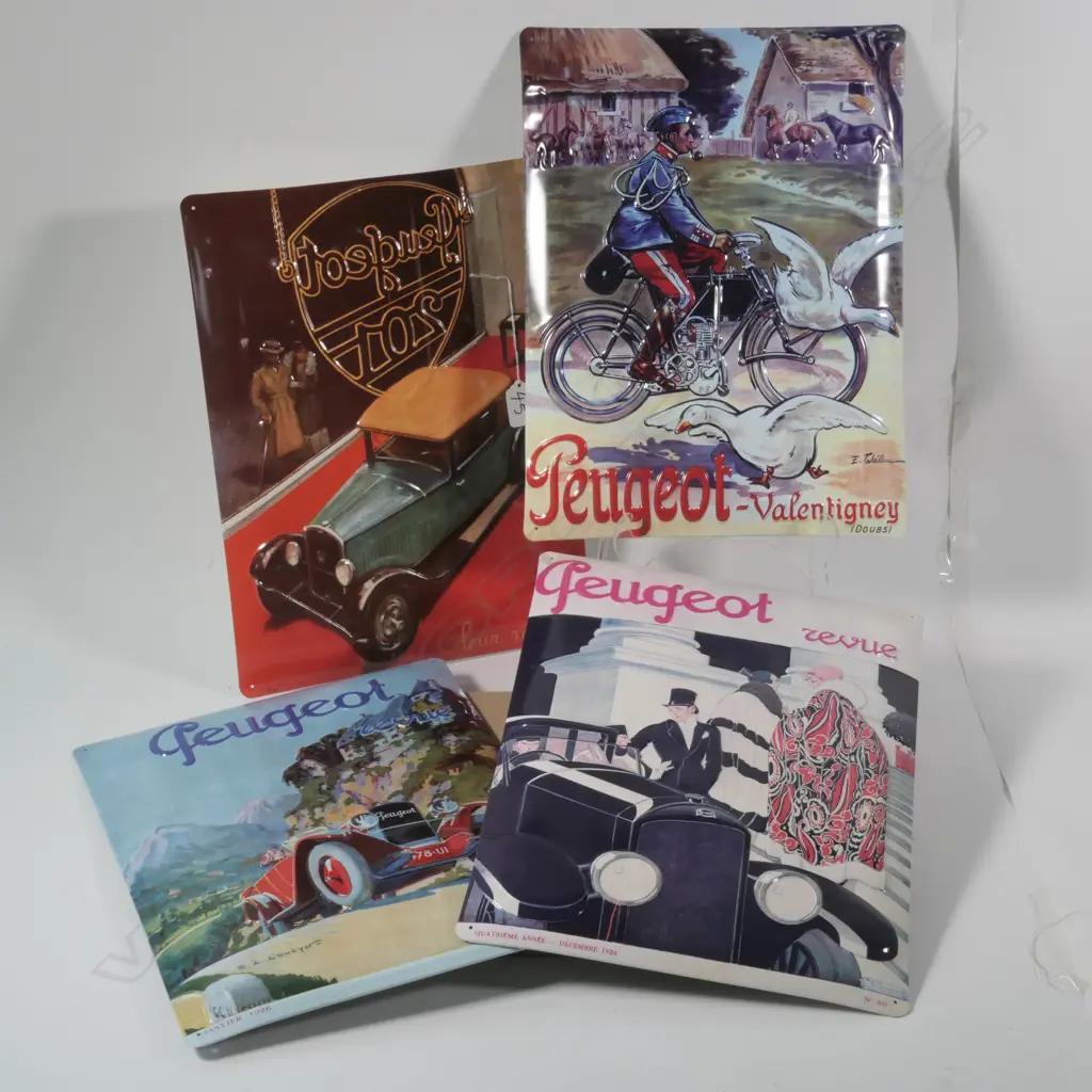 4 PEUGEOT VINTAGE DESIGN METAL SIGNS 300 X 400 MM Image 1++