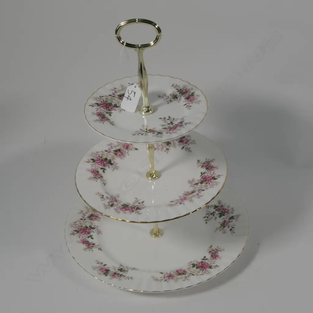 ROYAL ALBERT LAVENDER ROSE 3 TIER CAKE STAND Image 1++