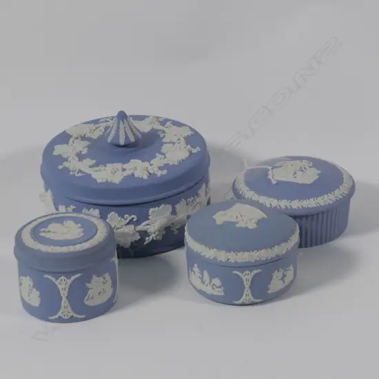 WEDGWOOD JASPERWARE 4 X LIDDED TRINKET BOXES