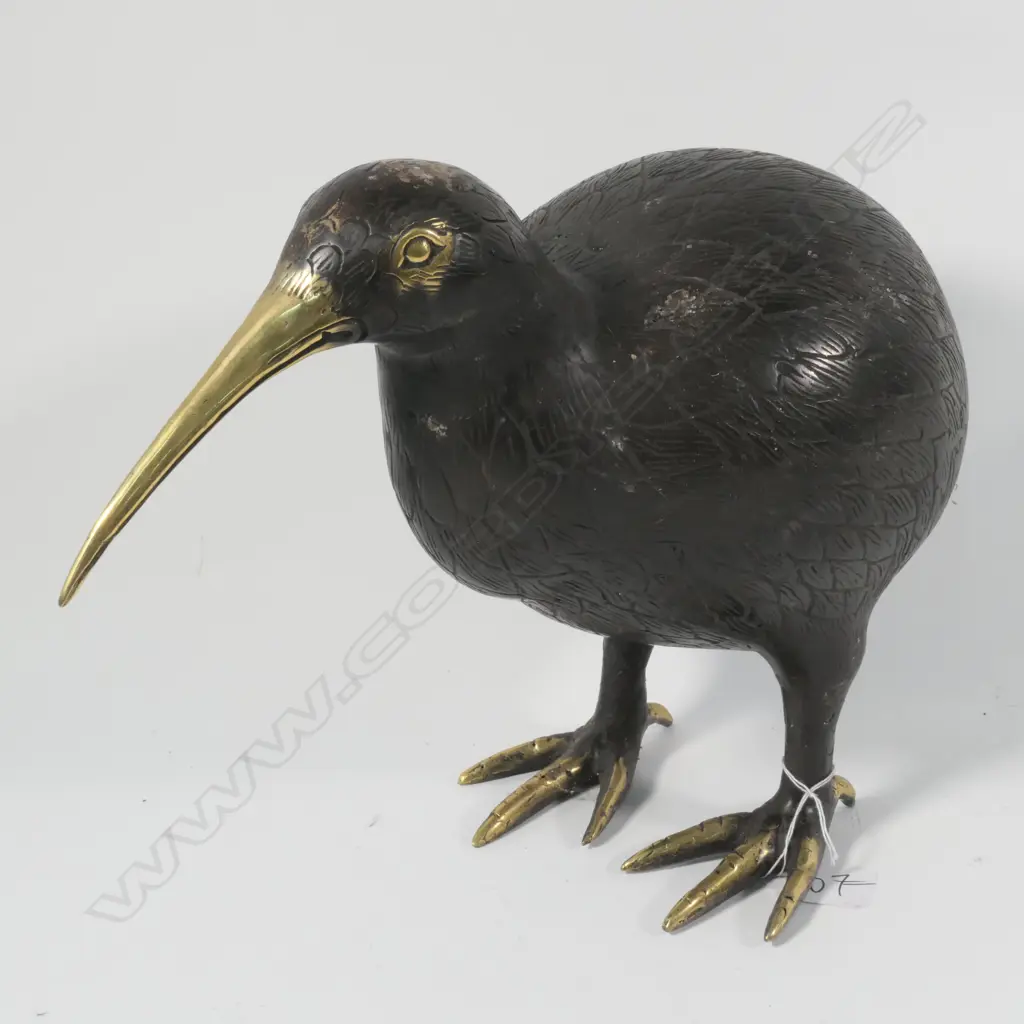BRONZE KIWI SCULPTURE POLISHED BEAK H.245mm Image 1++