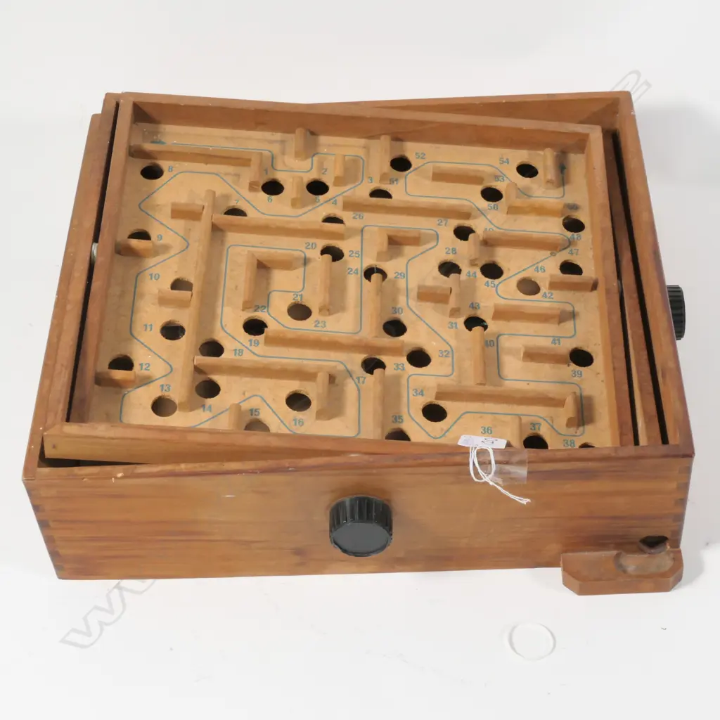 VINTAGE ROLL-A-BALL GAME. RIMU FRAME BY... Image 1++
