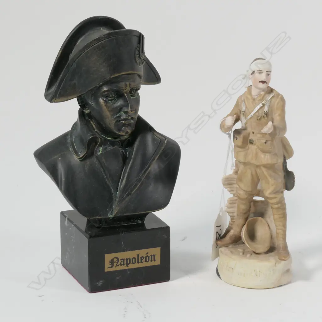 NAPOLEON BUST AND BISQUE PORCELAIN SOLIDER A/F Image 1++