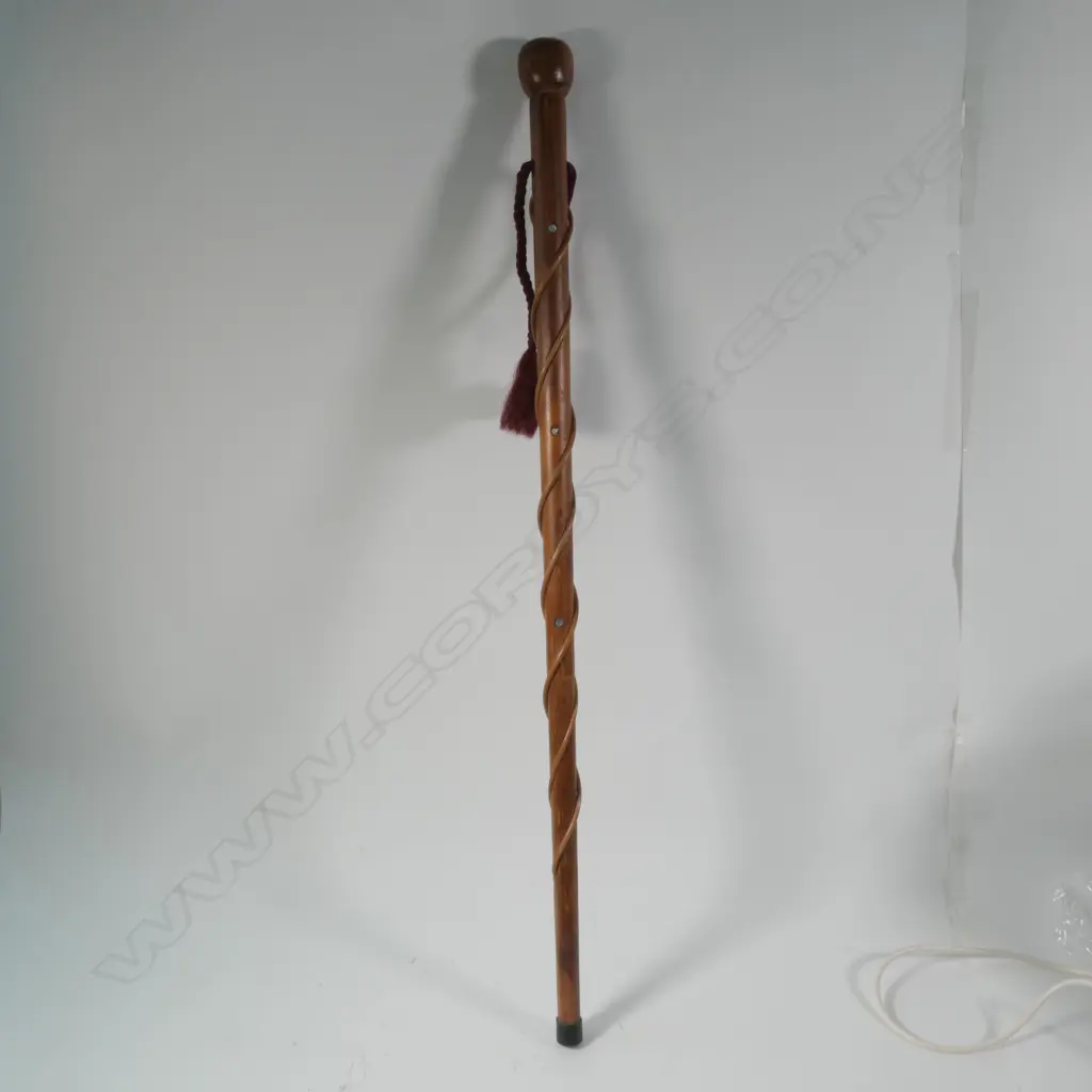 LIGHT WOOD TURNED WALKING STICK Image 1++