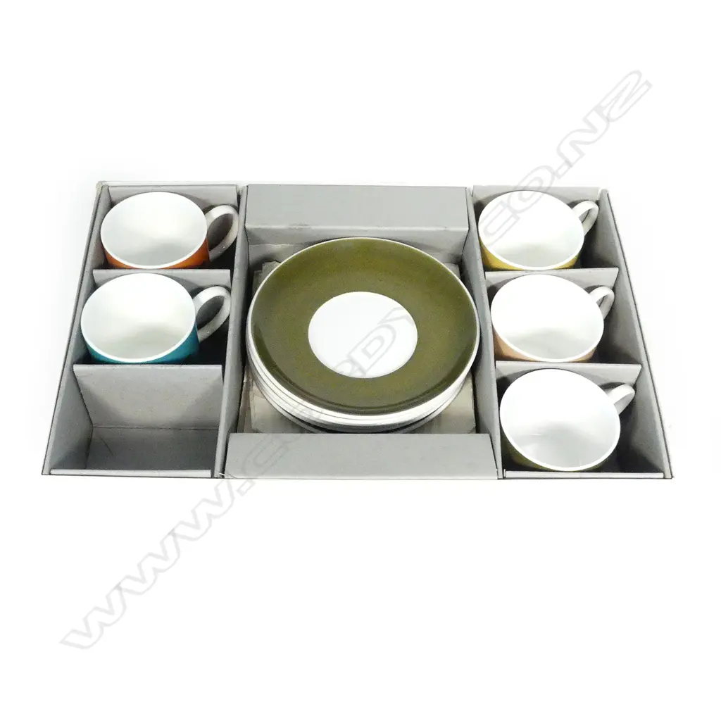 RETRO SUSIE COOPER CUPS & SAUCERS IN ORIGINAL BOX Image 1++