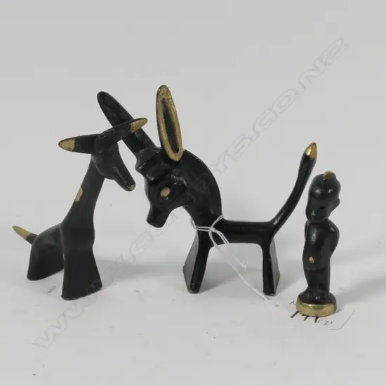 W.B.HAGENAUER? MINIATURE DONKEY,GIRAFFE AND BOY H 100 MM