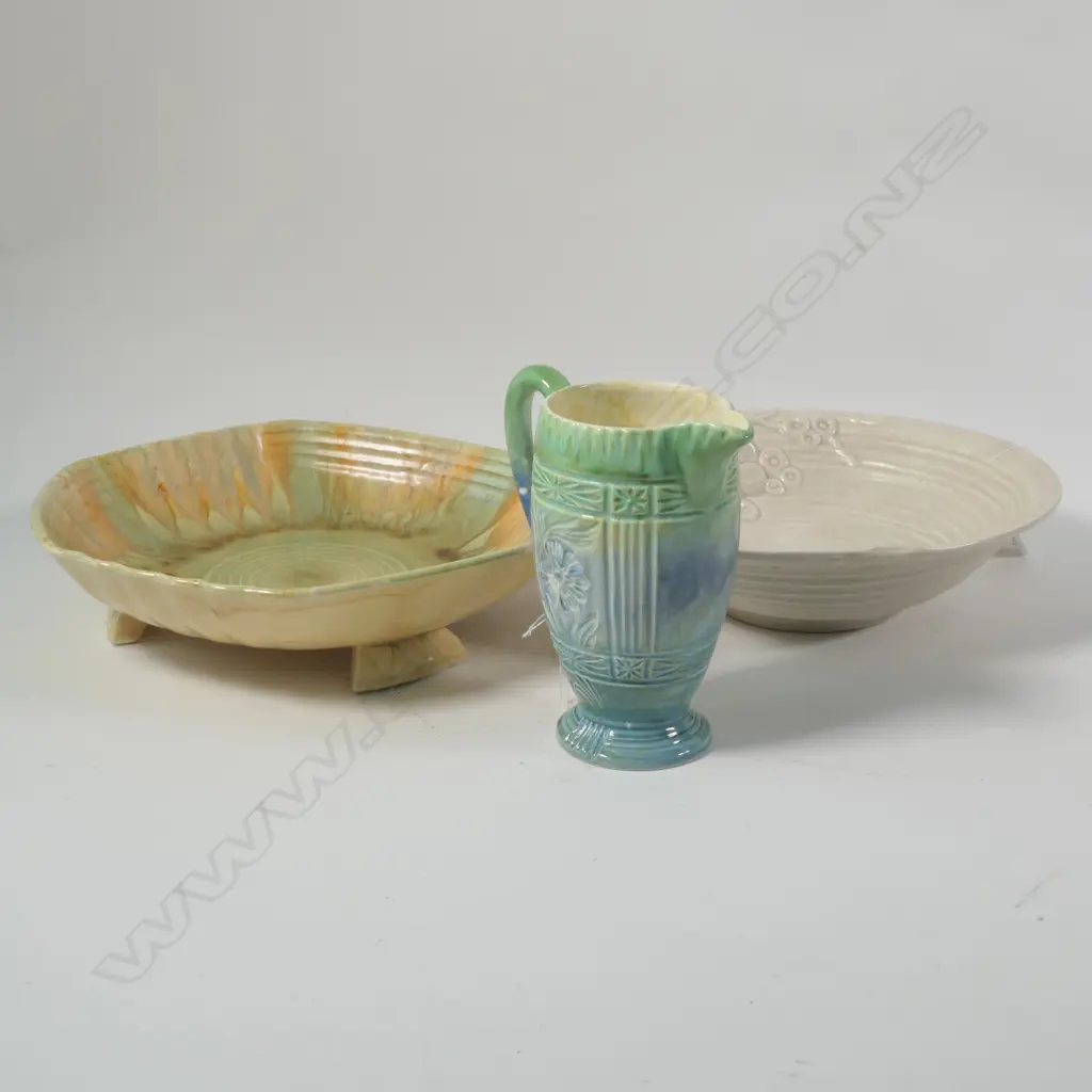 CLARICE CLIFF BOWL A/F + DECO BOWL AND JUG D 260 MM Image 1++