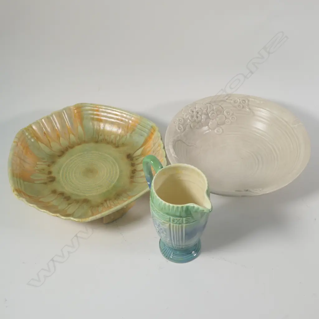 CLARICE CLIFF BOWL A/F + DECO BOWL AND JUG D 260 MM Image 1++