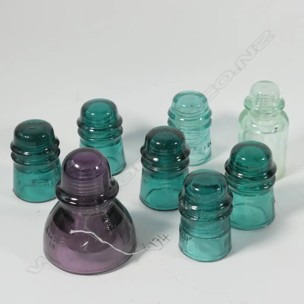 8 ASST GLASS ELECTRICAL INSULATORS Image 1++