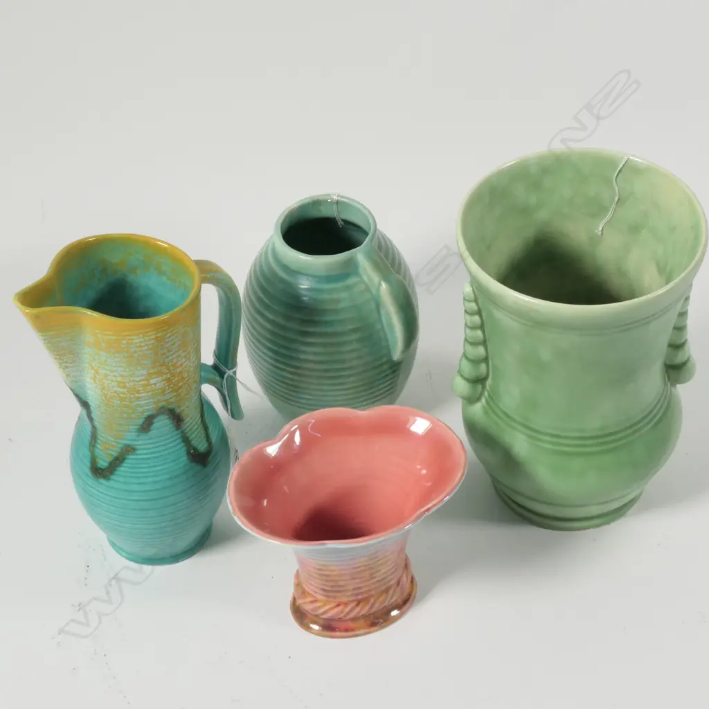  4 DECO VASES CROWN DUCAL/DEVON ETC Image 1++