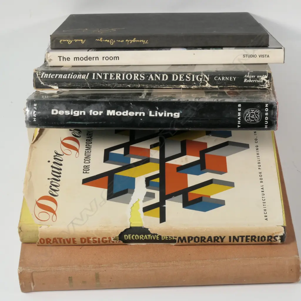 6 BOOKS MODERNIST INTERIOR DESIGN - EX LIBRARY JOHN CRICHTON  Image 1++