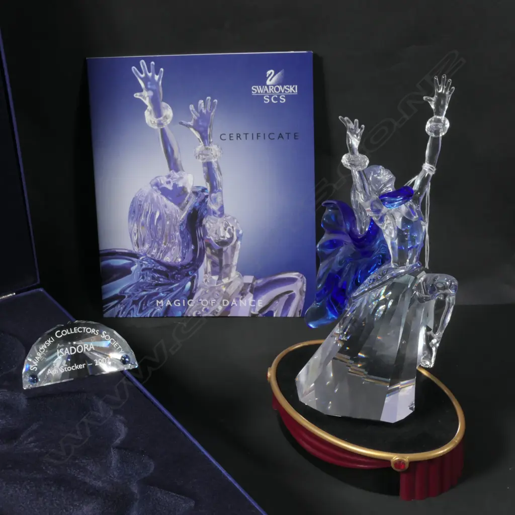 SWAROVSKI BOXED MAGIC OF DANCE ISADORA 2002 WITH STAND + PLAQUE H 200 MM Image 1++