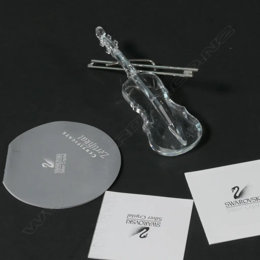 SWAROVSKI BOXED VIOLIN WITH STAND H 100 MM Image 1++