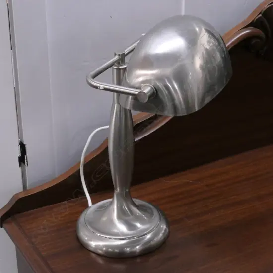 SILVERED BANKERS LAMP H 360 MM