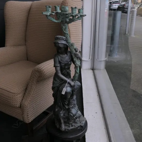 BRONZED 4 BRANCH CANDLESTICK H 760 MM