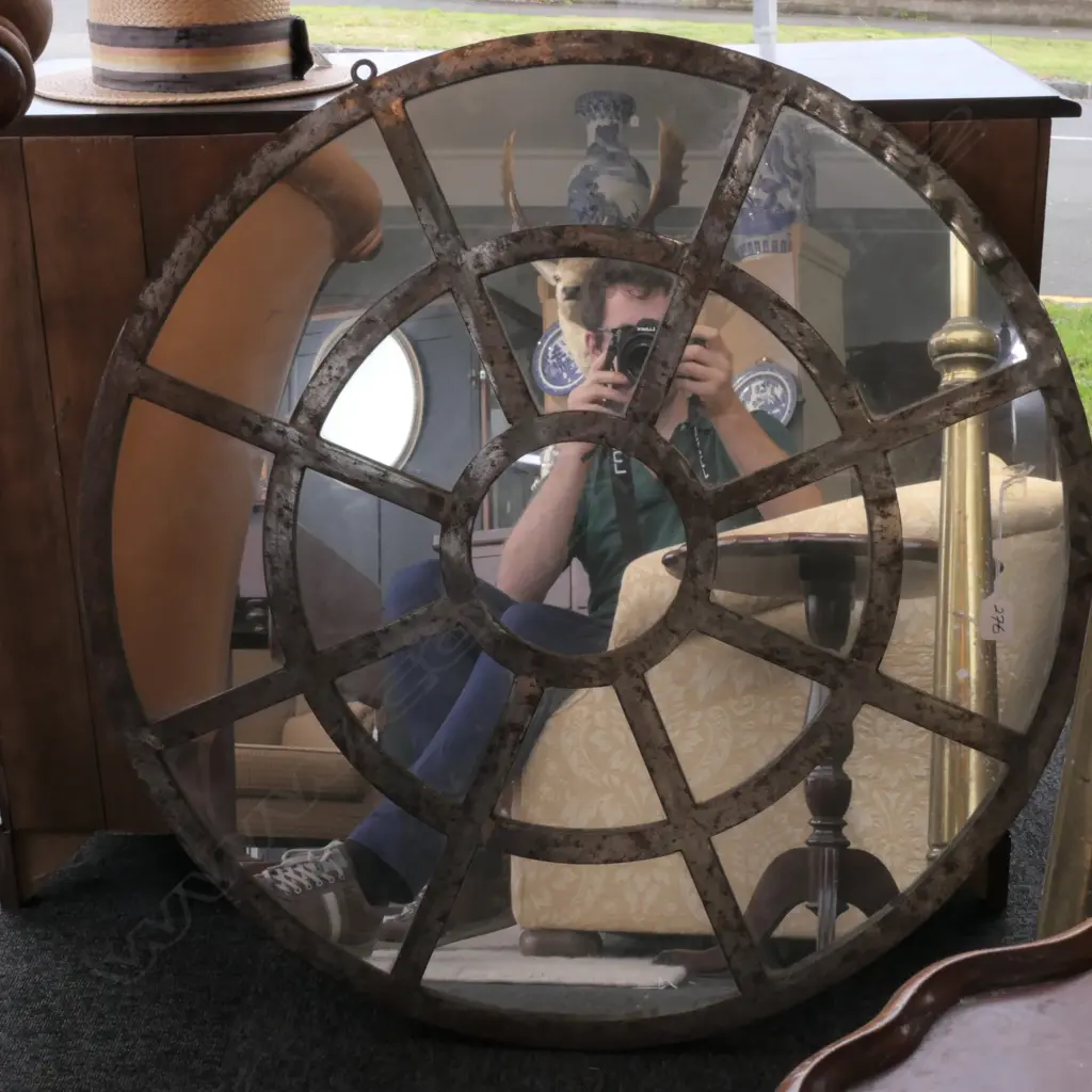 MIRROR: ROUND STEEL FRAME EX: AMBIANCE INT. Diam: 800mm Image 1++