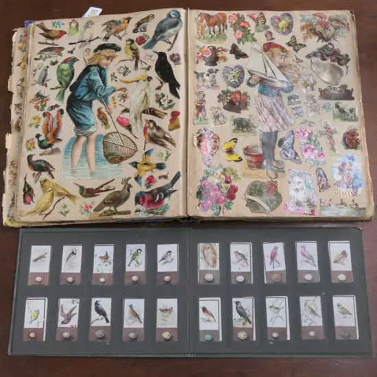VICTORIAN SCRAP ALBUM & CIGARETTE CARD ALBUM