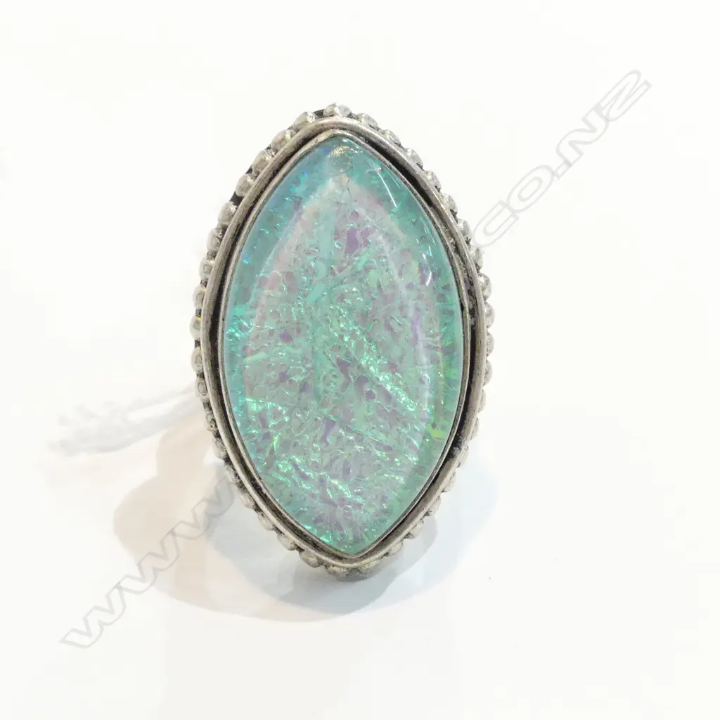 LGE OPAL STYLE DRESS RING SILVER  MOUNT Image 1++