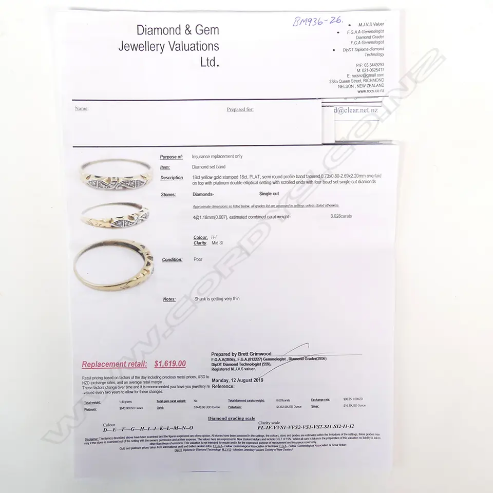 18CT SOLITAIRE DIA. RING 18CT + ETERNITY RING. VALS. $1619 Image 1++